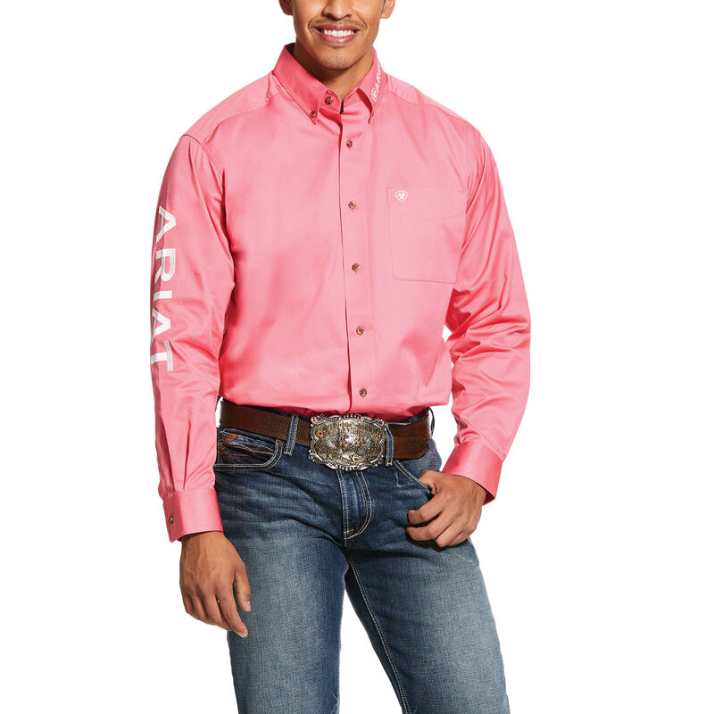 Ariat Western: Team Logo Twill Classic Fit Camisa Hombre - Rosas (KRYIF1802)